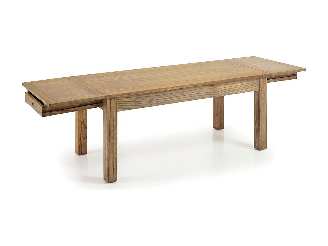 Table rectangulaire extensible en bois massif naturel MAZARI 180-230-280cm