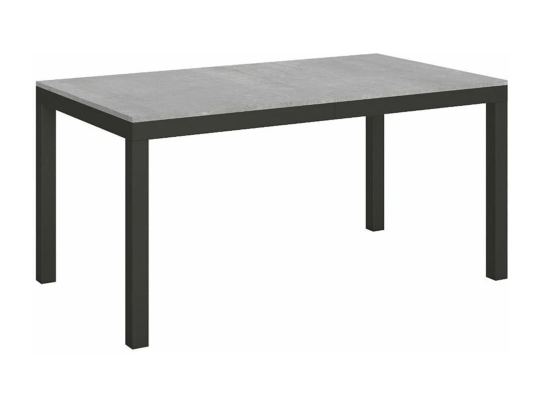 Table à manger extensible Karry evolution-Couleur Gris ciment-4 pieds-160 à 264cm