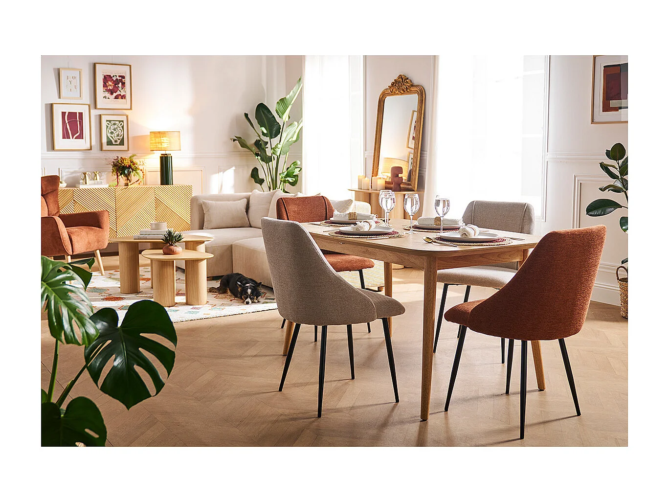 Table à manger extensible carrée en bois clair L90-130 cm NORDECO