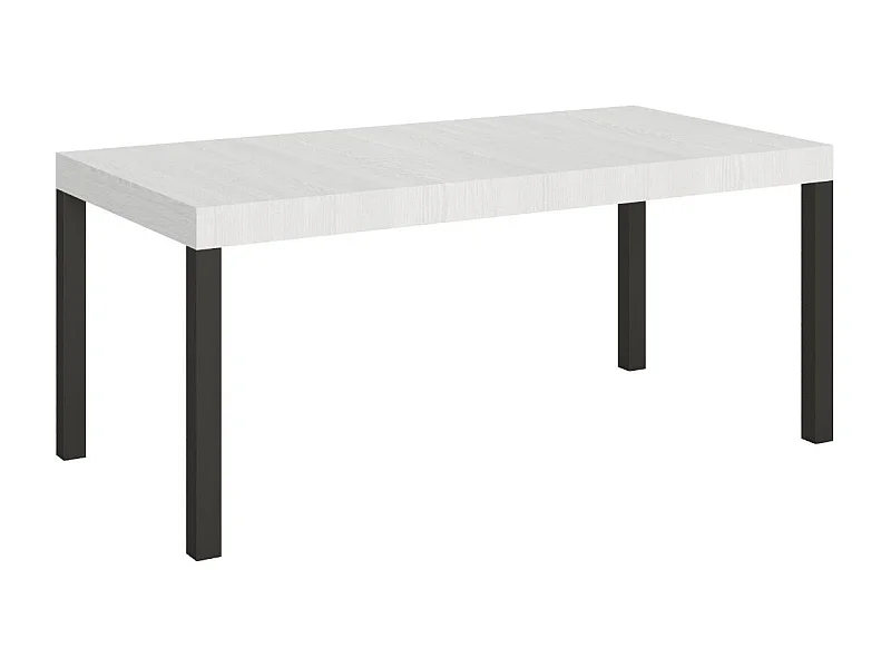 Table à manger extensible Karry-Couleur Blanc-4 pieds-180 à 284cm