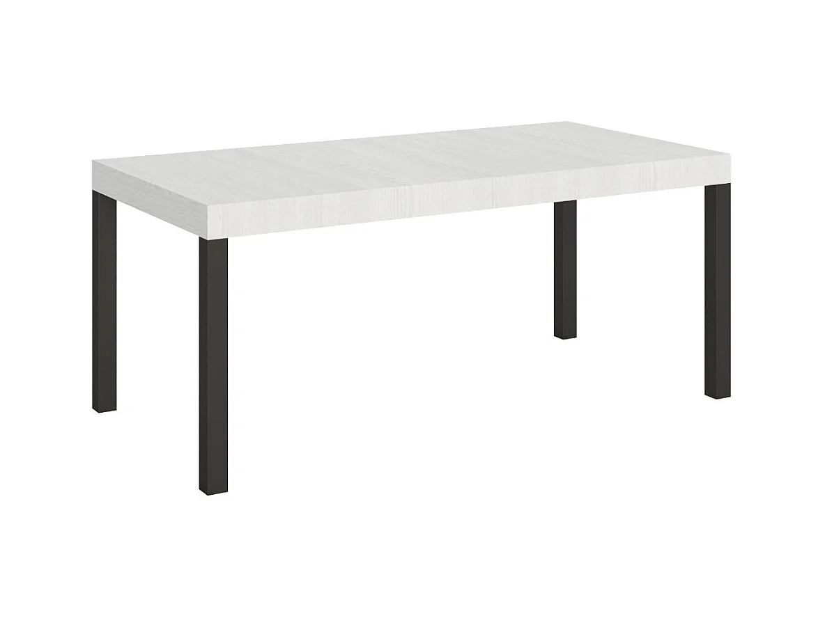 Table à manger extensible Karry-Couleur Blanc-4 pieds-180 à 284cm