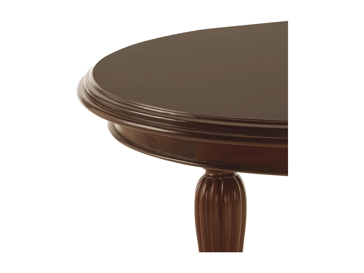 Table ovale extensible à roulettes en bois d'acajou marron Castle 160-200-240cm