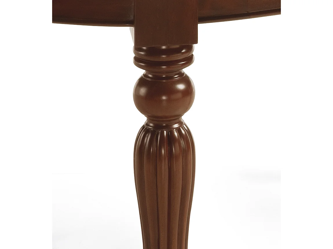 Table ovale extensible à roulettes en bois d'acajou marron Castle 160-200-240cm