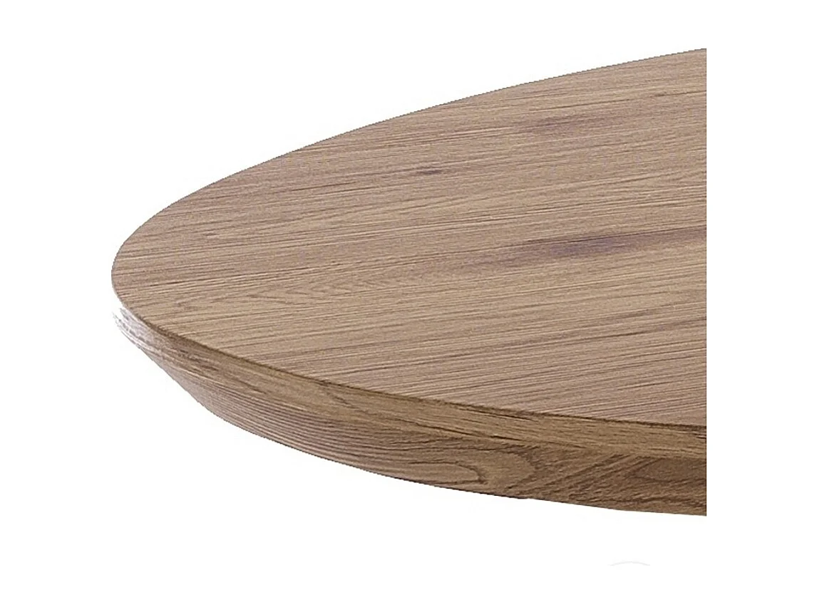 Table ovale extensible acier noir et bois de chêne Lina L 160-200cm