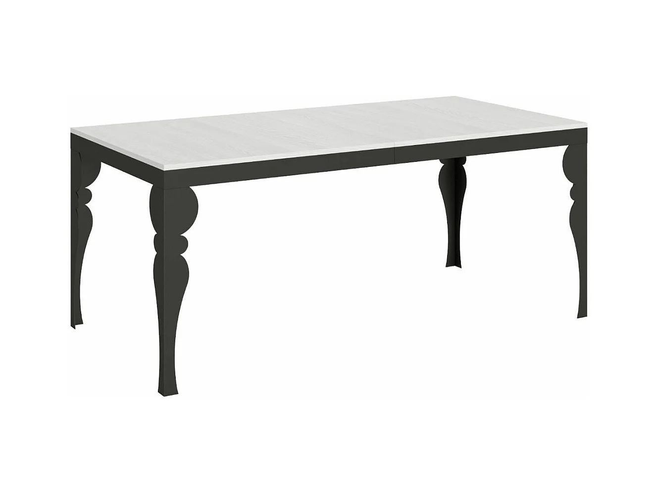 Table extensible pieds acier anthracite Torza evolution-Couleur Blanc-4 pieds-160 à 264cm