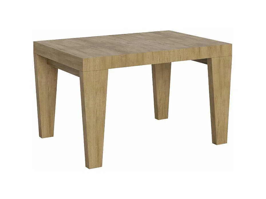 Table à manger extensible bois pieds en V Kristo-Couleur Naturel-4 pieds-2 rallonges fines-130 à 234cm