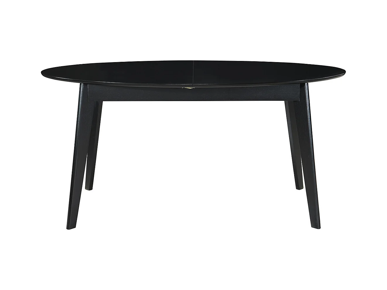 Table extensible rallonges intégrées ovale en bois noir L160-200 cm MARIK