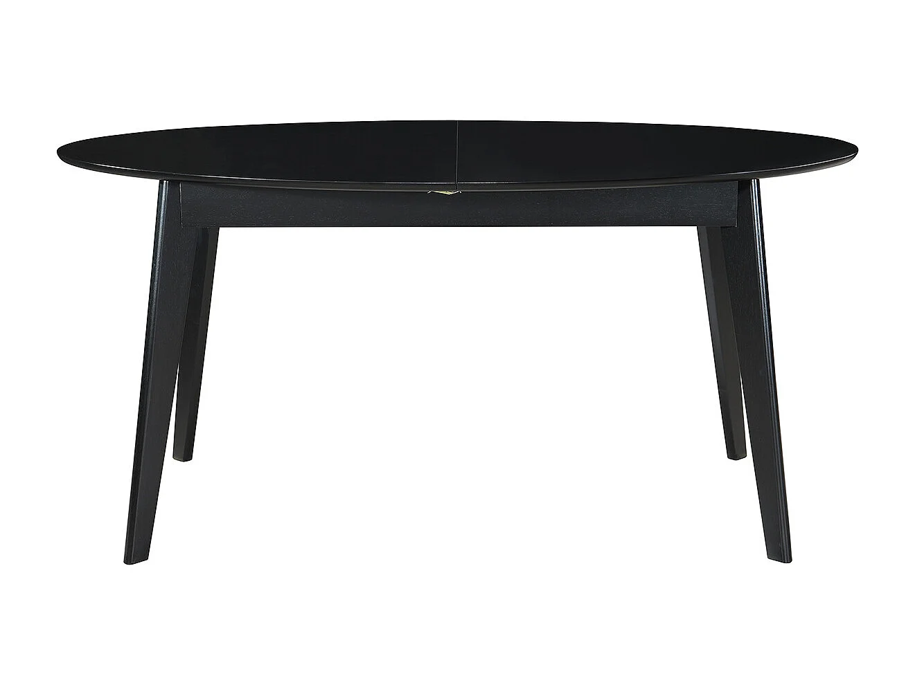 Table extensible rallonges intégrées ovale en bois noir L160-200 cm MARIK