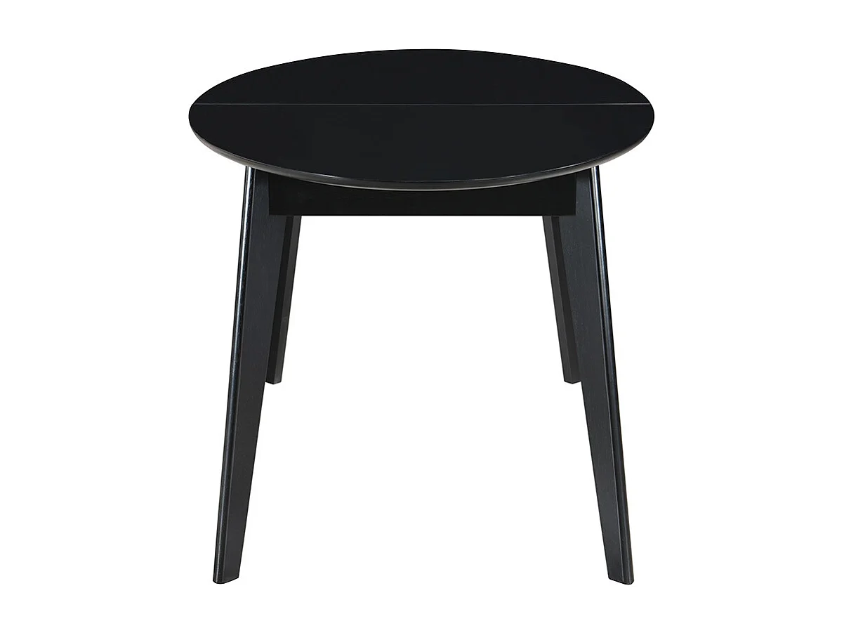 Table extensible rallonges intégrées ovale en bois noir L160-200 cm MARIK