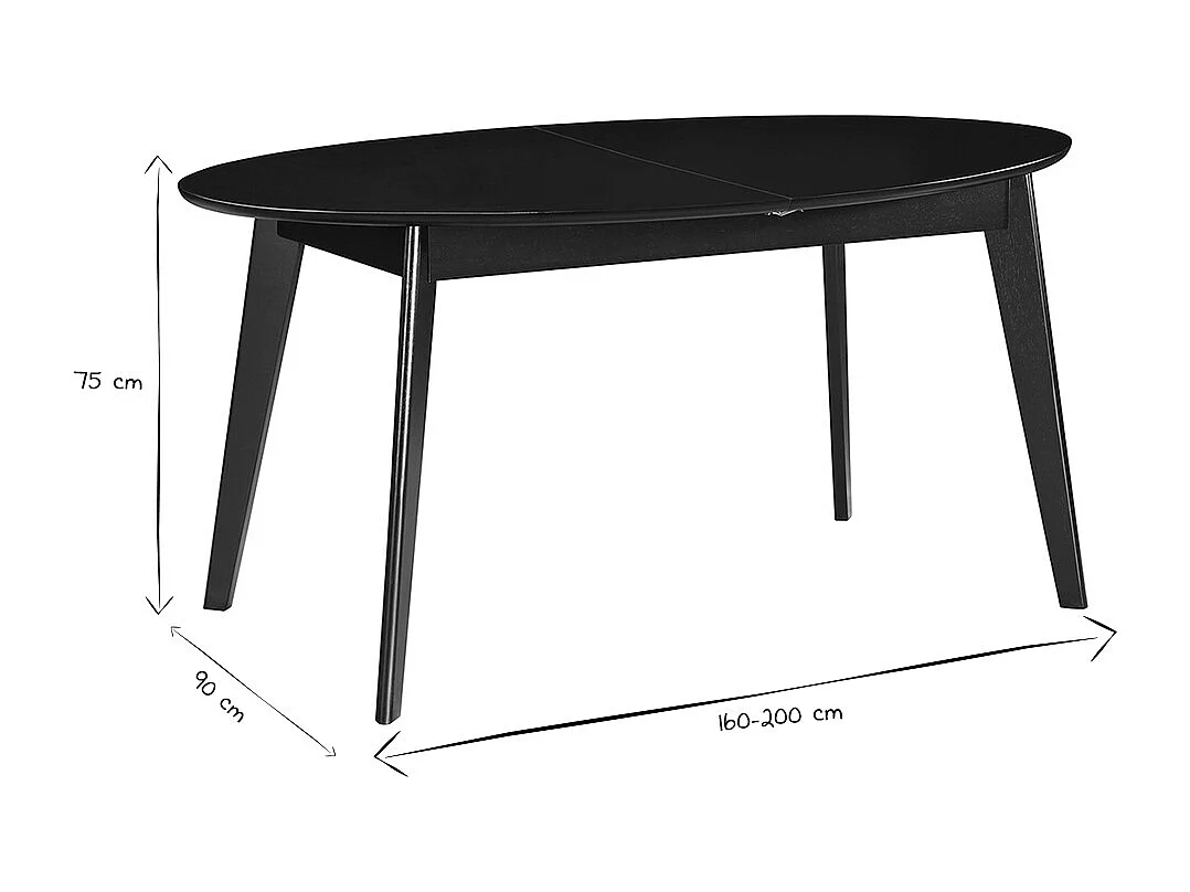 Tavolo da pranzo allungabile MARIK nero L160-200 cm