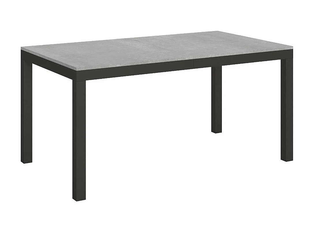 Table à manger extensible Karry evolution-Couleur Gris ciment-Sur roulettes-160 à 420cm