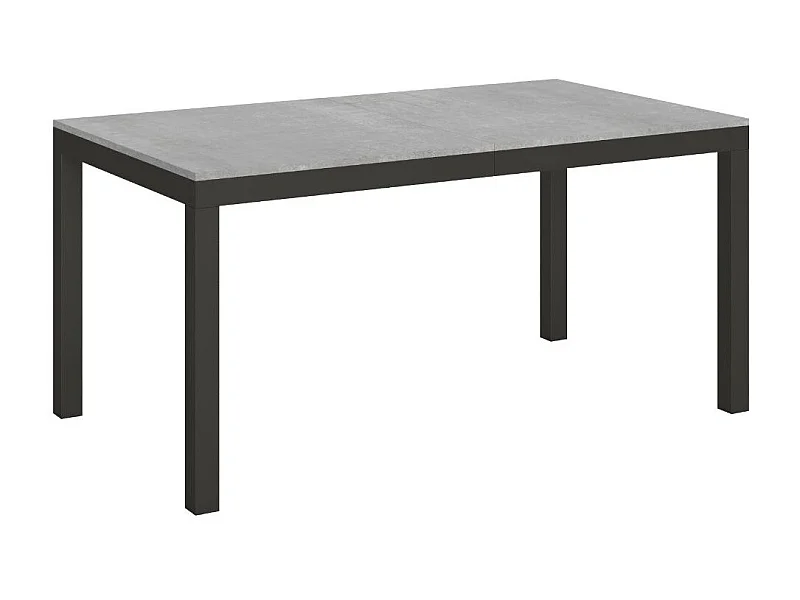 Table à manger extensible Karry evolution-Couleur Gris ciment-Sur roulettes-160 à 420cm
