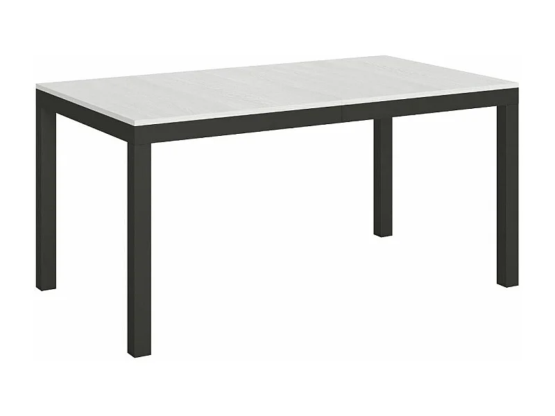 Table à manger extensible Karry evolution-Couleur Blanc-4 pieds-160 à 264cm