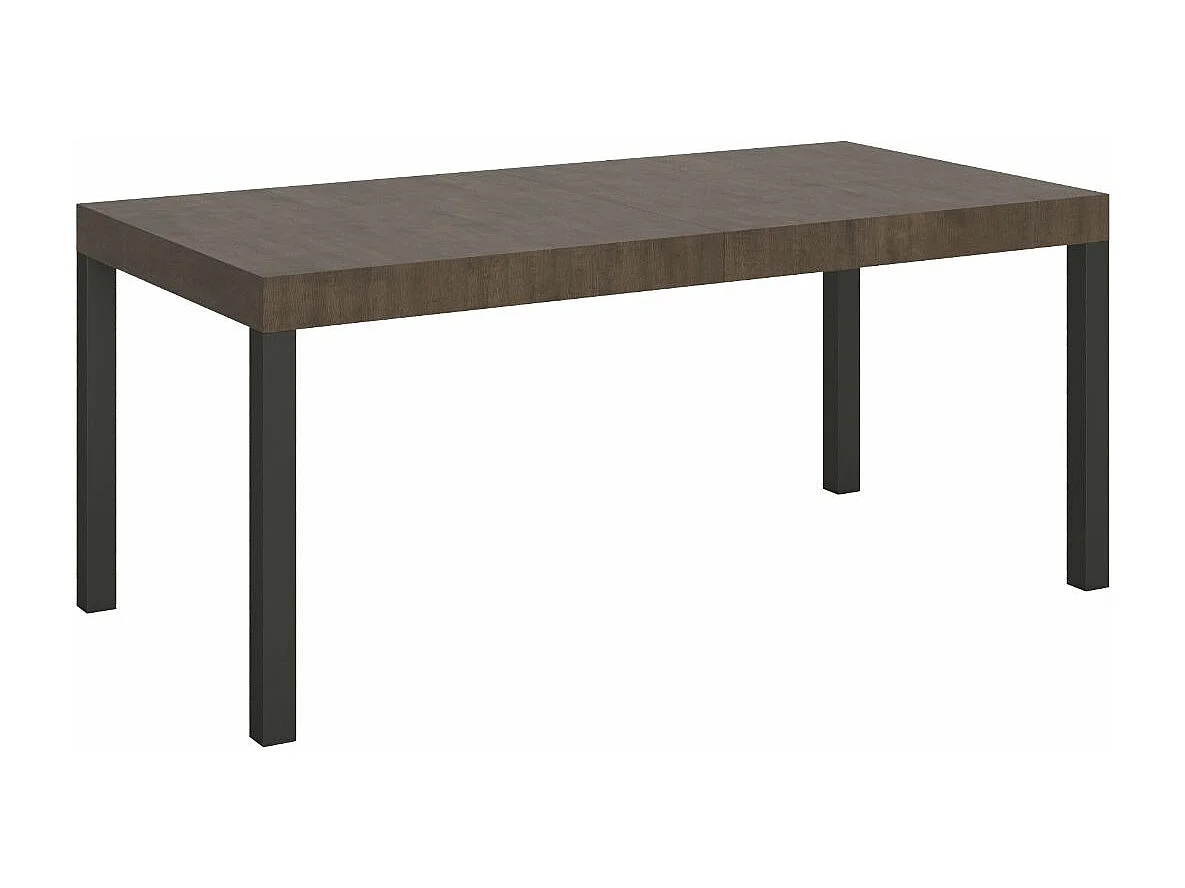 Table à manger extensible Karry-Couleur Marron-Sur roulettes-180 à 284cm