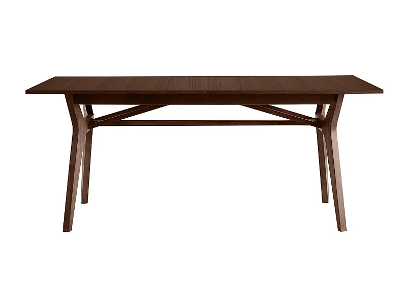 Table extensible rallonges intégrées rectangulaire bois foncé noyer L180-220 cm FOSTER