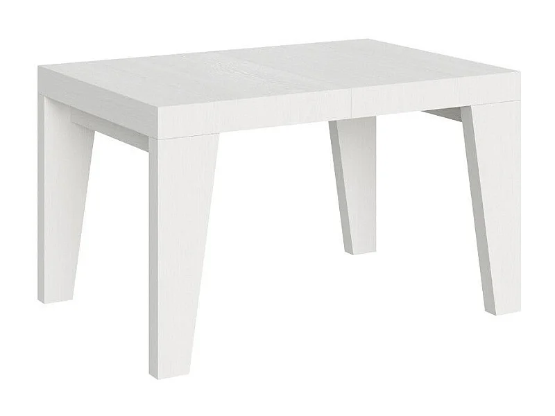 Mesa de comedor extensible de madera Naxo.-Color Blanco-Soporte 4 pies-Alargaderas -Ancho extensible
