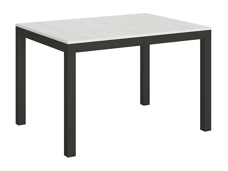 Table à manger extensible Karry evolution-Couleur Blanc-4 pieds-120 à 380cm