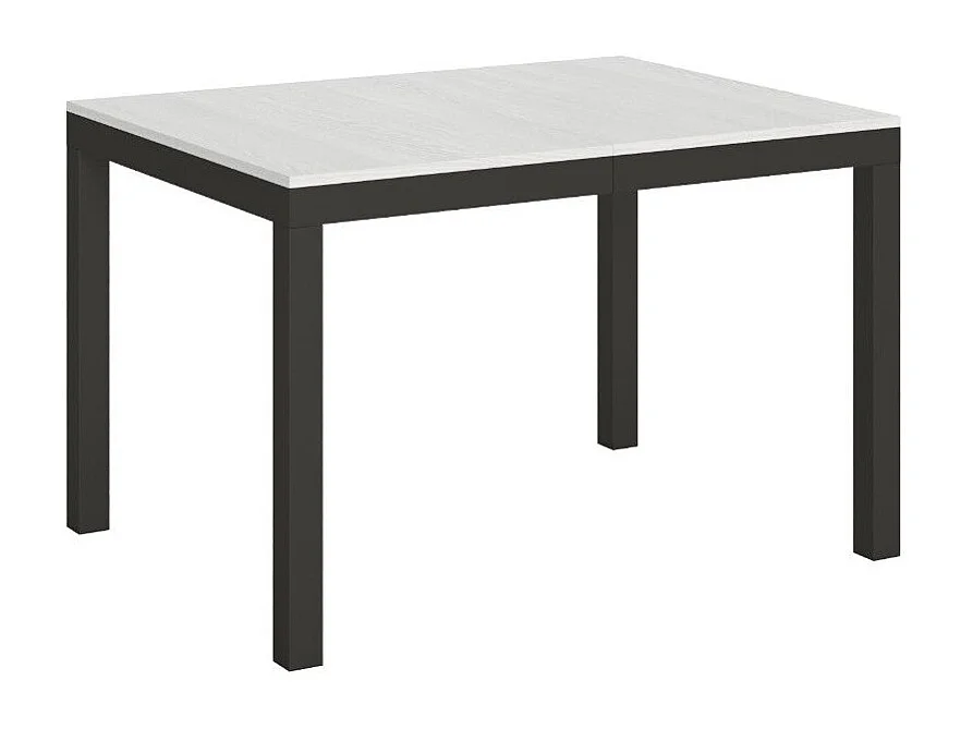 Table à manger extensible Karry evolution-Couleur Blanc-4 pieds-120 à 380cm