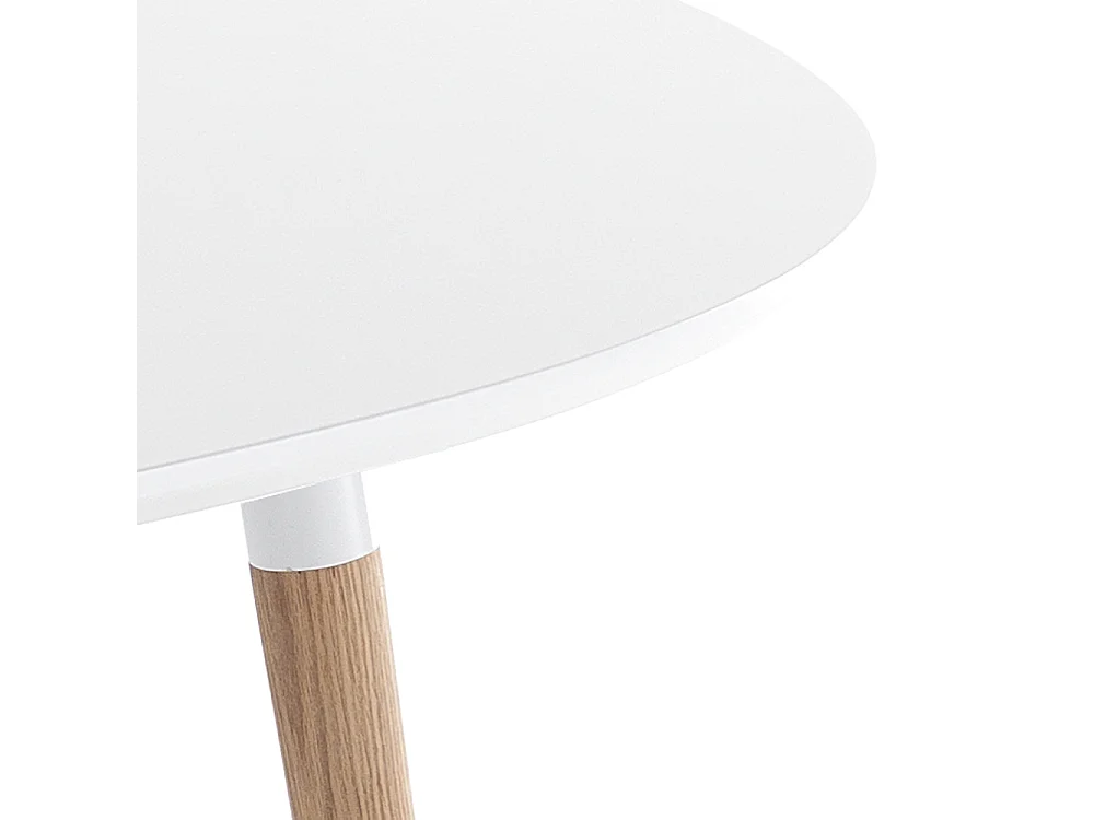 Table ovale extensible bois massif et bois MDF blanc Paty L 140-240cm
