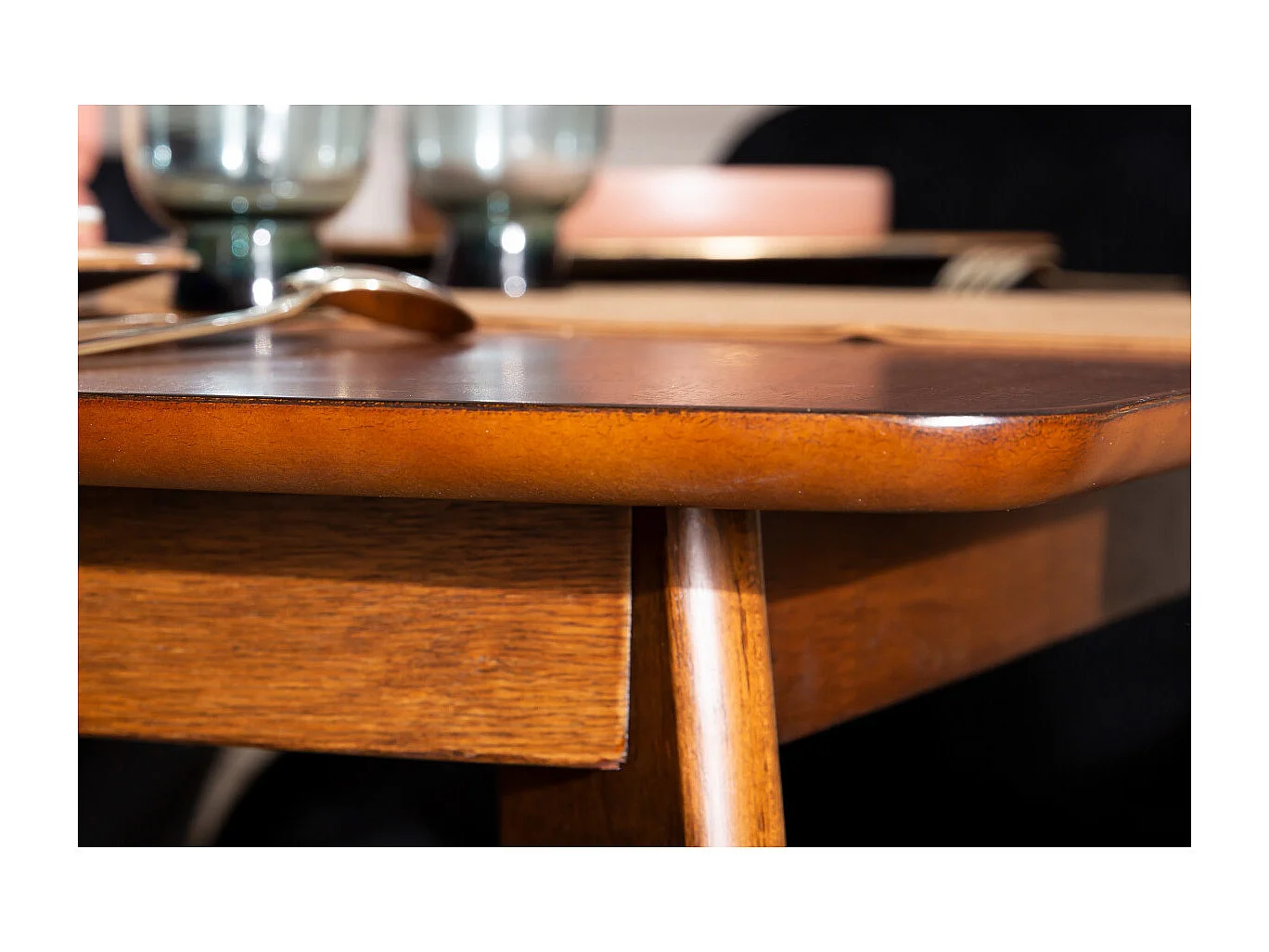 Mesa de comedor extensible nórdica nogal L150-200 LEENA