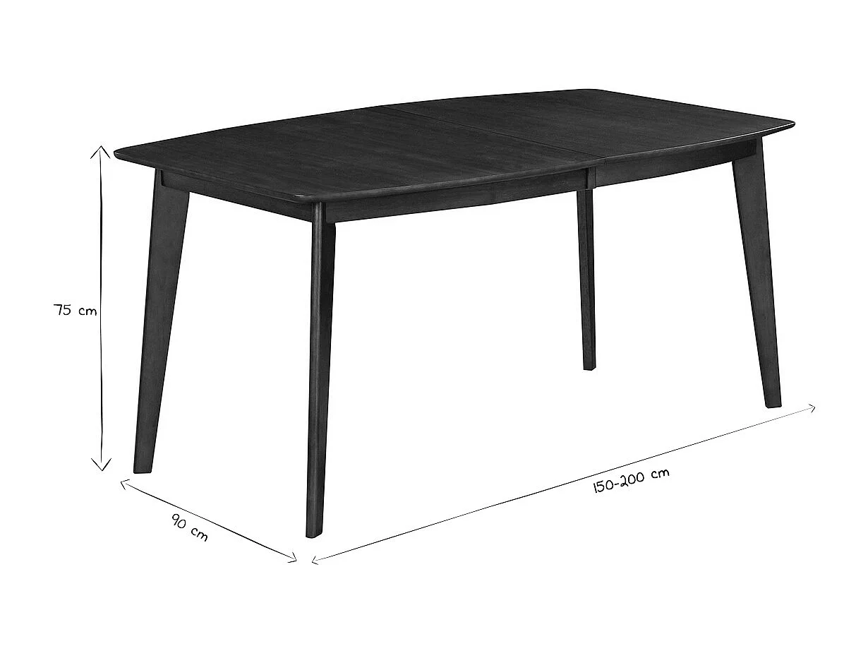 Mesa de comedor extensible nórdica nogal L150-200 LEENA