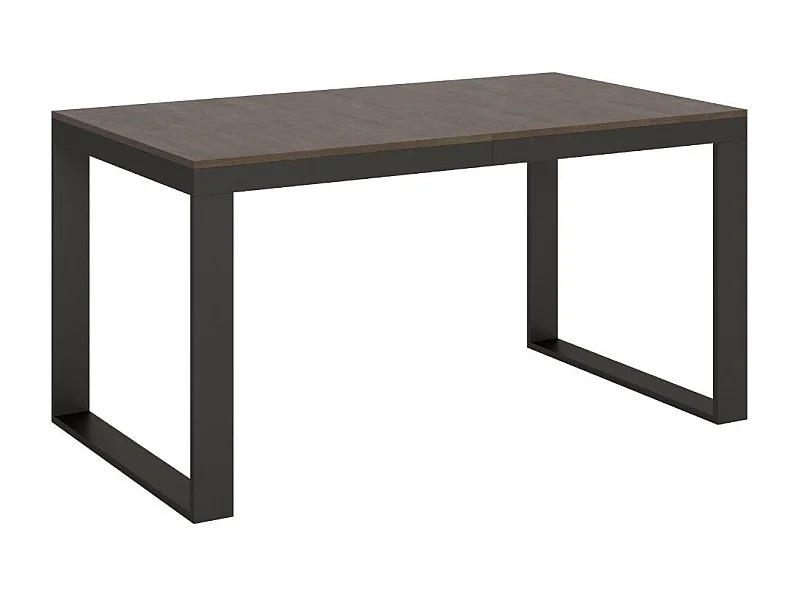 Table à manger extensible Tiroz-Couleur Marron-Sur roulettes-5 rallonges fines-160 à 420cm