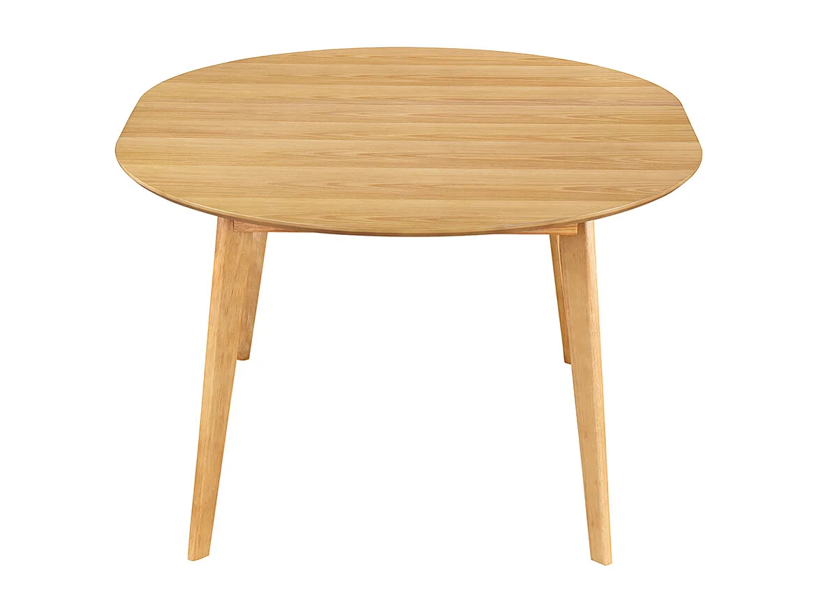 Table à manger ronde extensible finition chêne L120-150 cm LEENA