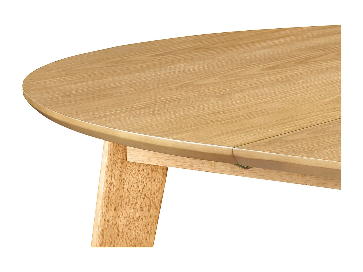 Table à manger ronde extensible finition chêne L120-150 cm LEENA