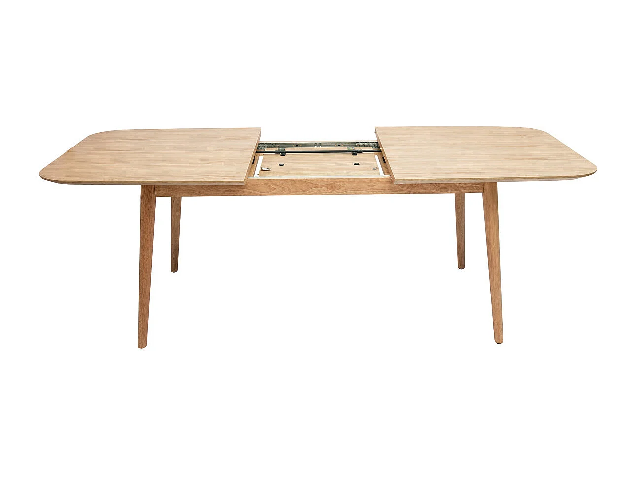 Table extensible rallonges intégrées rectangulaire en bois clair chêne L160-210 cm ANK