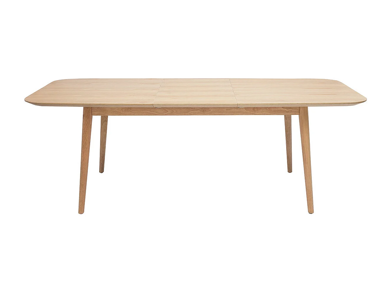 Table extensible rallonges intégrées rectangulaire en bois clair chêne L160-210 cm ANK