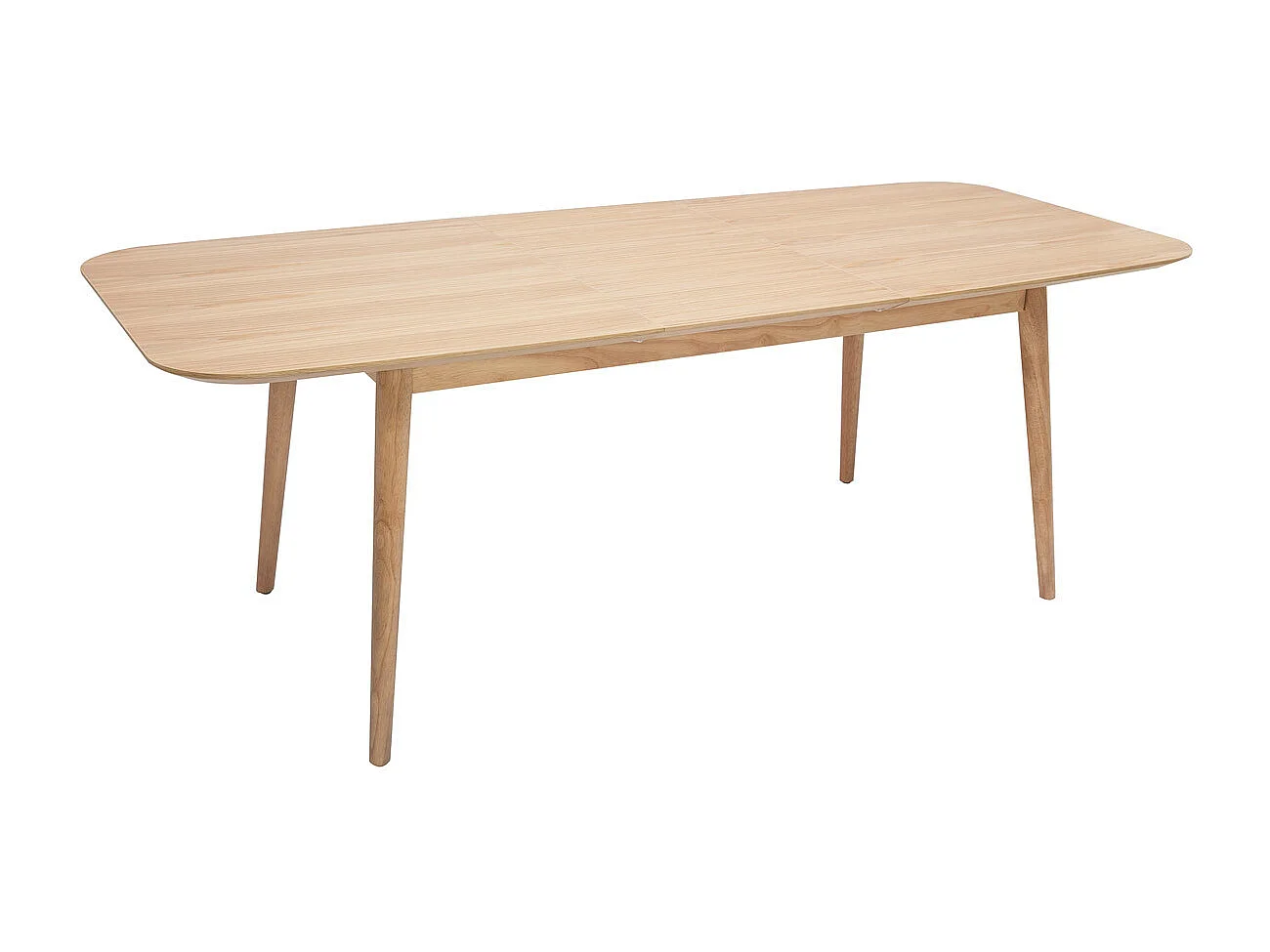 Table extensible rallonges intégrées rectangulaire en bois clair chêne L160-210 cm ANK