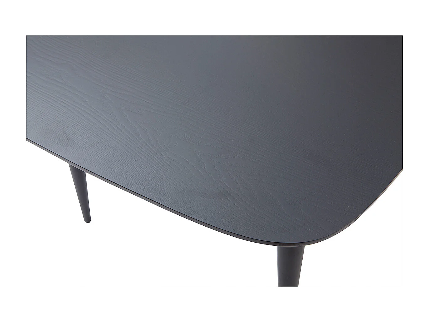 Table à manger extensible rectangulaire en bois noir L130-160 cm NORDECO