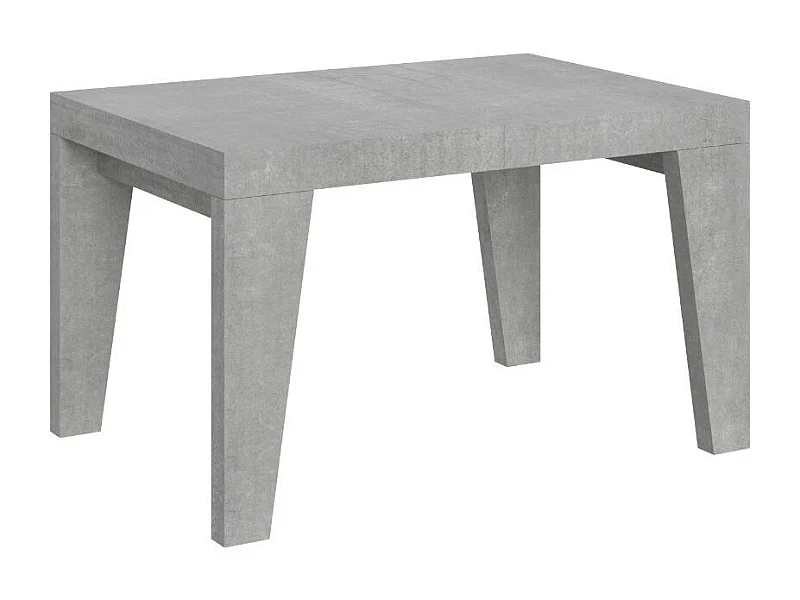 Mesa de comedor extensible de madera Naxo.-Color Gris cemento-Soporte 4 pies-5 alargaderas finas-Ancho extensible