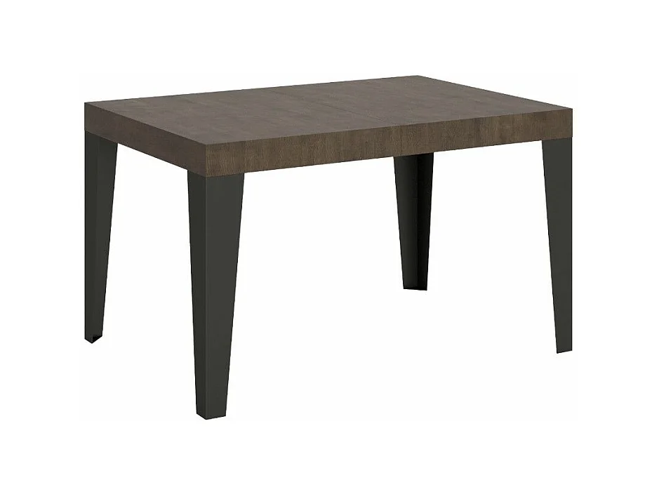 Table à manger extensible Flavio-Couleur Marron-4 pieds-5 rallonges fines-130 à 390cm