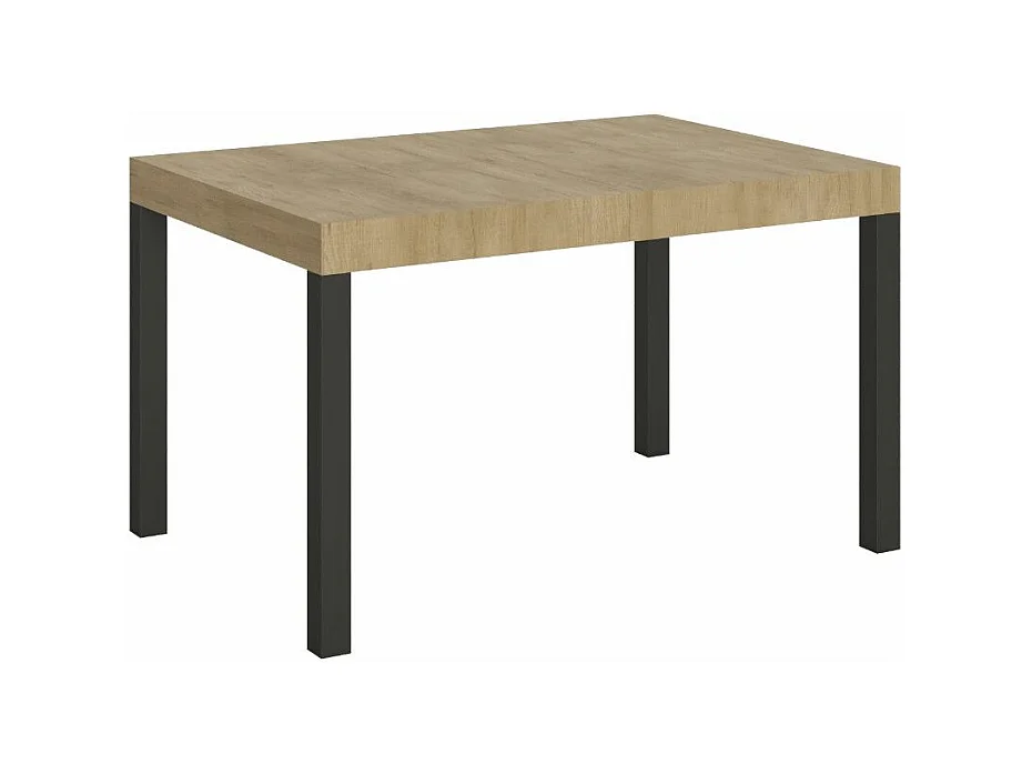 Table à manger extensible Karry-Couleur Naturel-Sur roulettes-140 à 224cm