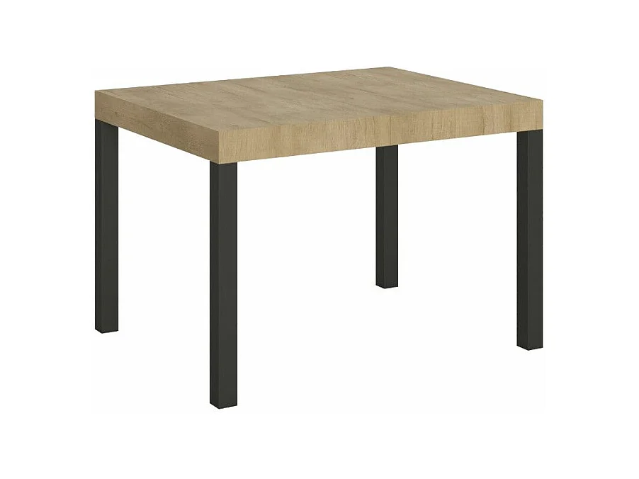 Table à manger extensible Karry-Couleur Naturel-Sur roulettes-120 à 204cm