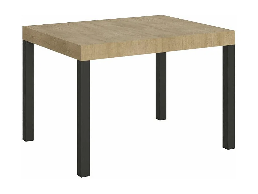 Table à manger extensible Karry-Couleur Naturel-Sur roulettes-120 à 204cm