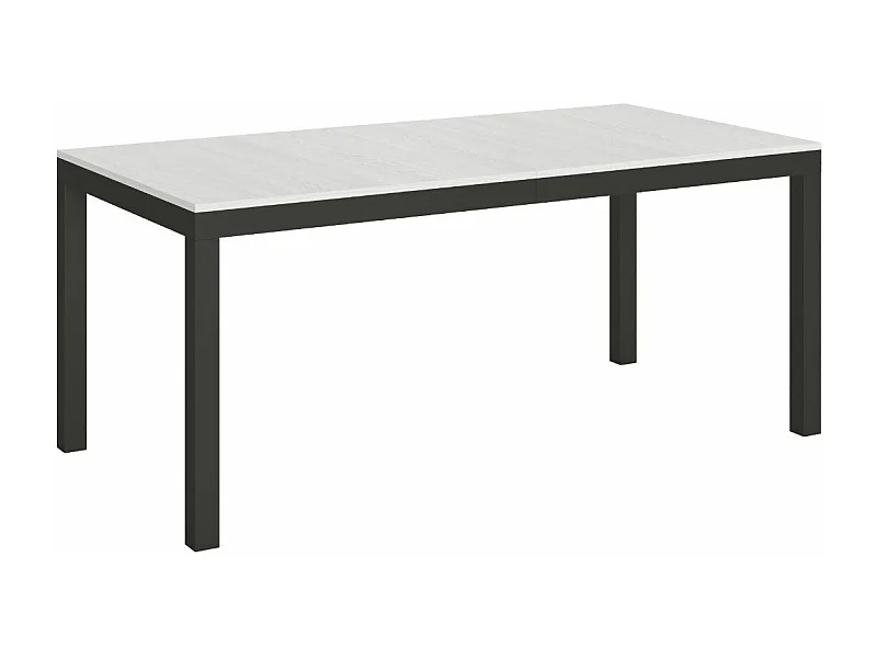 Table à manger extensible Karry evolution-Couleur Blanc-Sur roulettes-180 à 284cm