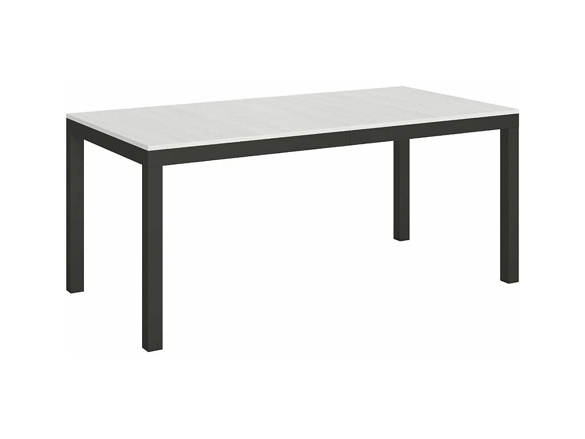Table à manger extensible Karry evolution-Couleur Blanc-Sur roulettes-180 à 284cm