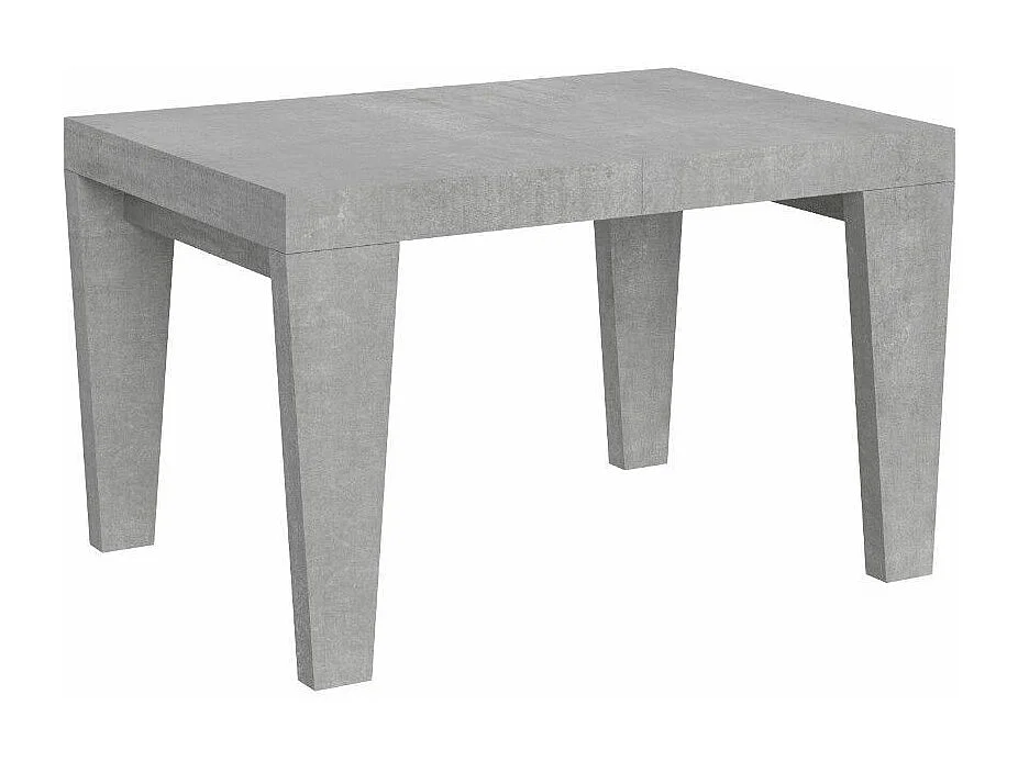 Table à manger extensible bois pieds en V Kristo-Couleur Gris ciment-4 pieds-2 rallonges épaisses-180 à 284cm