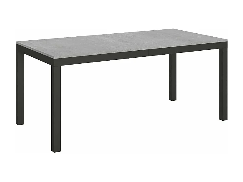 Table à manger extensible Karry evolution-Couleur Gris ciment-4 pieds-180 à 284cm