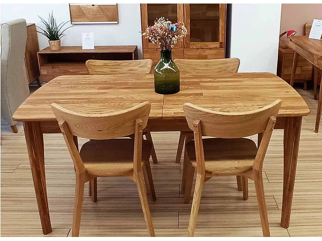 Table extensible en bois de chêne massif Marzo 140 à 190cm