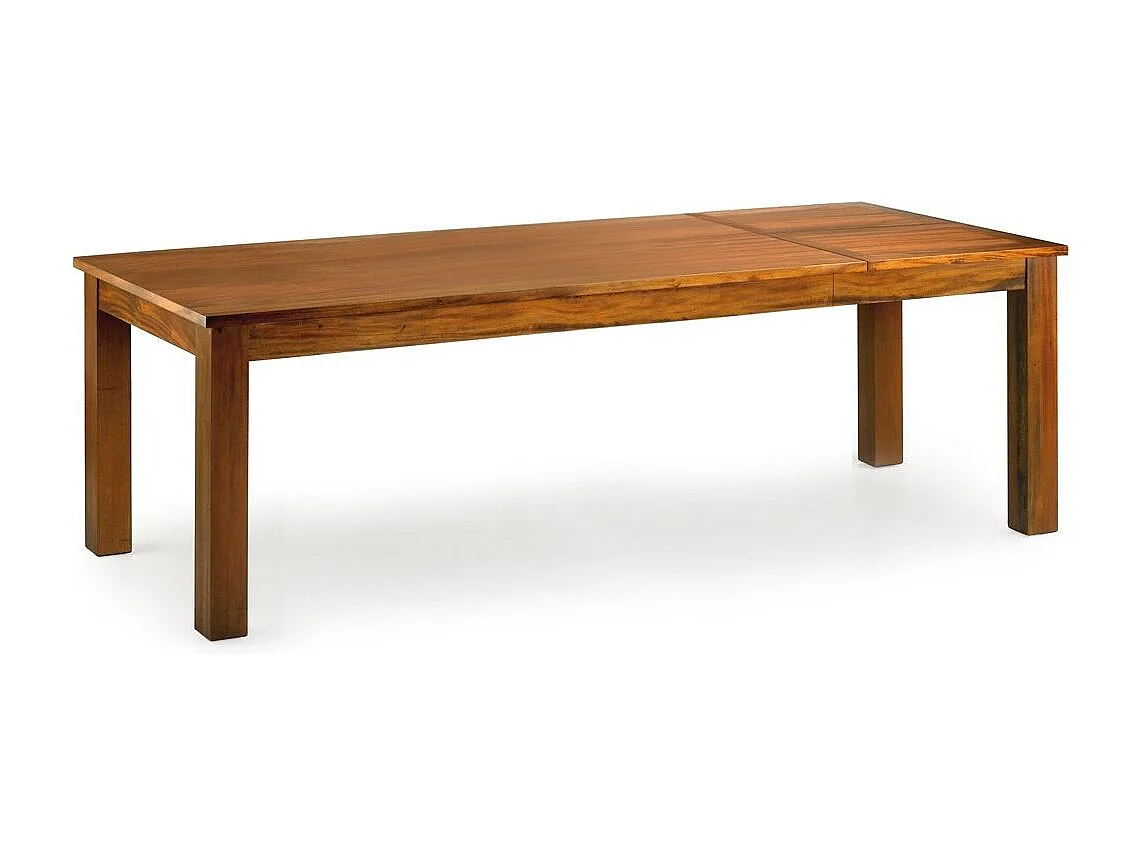 Table à manger extensible FALKANE – Bois d'acajou massif – 160 à 220cm