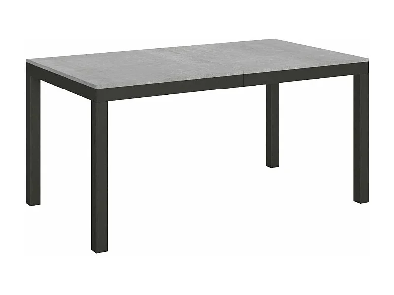 Table à manger extensible Karry evolution-Couleur Gris ciment-Sur roulettes-160 à 264cm