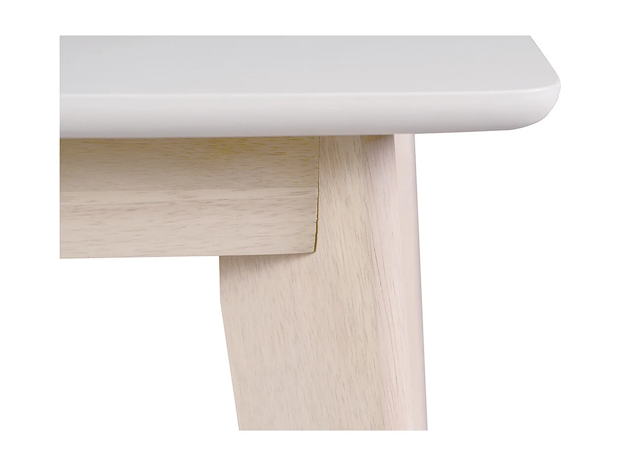 Design-Esstisch ausziehbar Weiß und helles Holz L150-200 LEENA