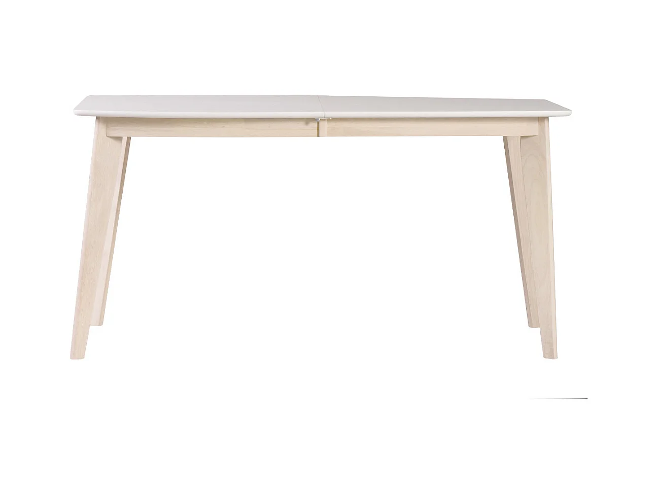 Table à manger extensible scandinave blanc et bois clair L150-200 cm LEENA
