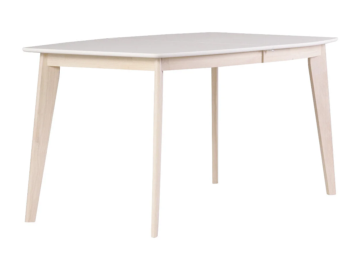Design-Esstisch ausziehbar Weiß und helles Holz L150-200 LEENA