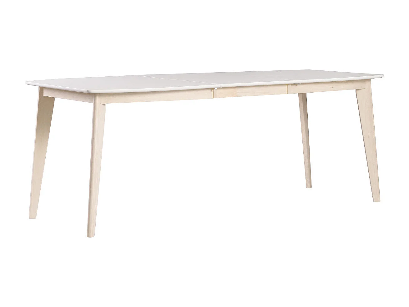 Design-Esstisch ausziehbar Weiß und helles Holz L150-200 LEENA