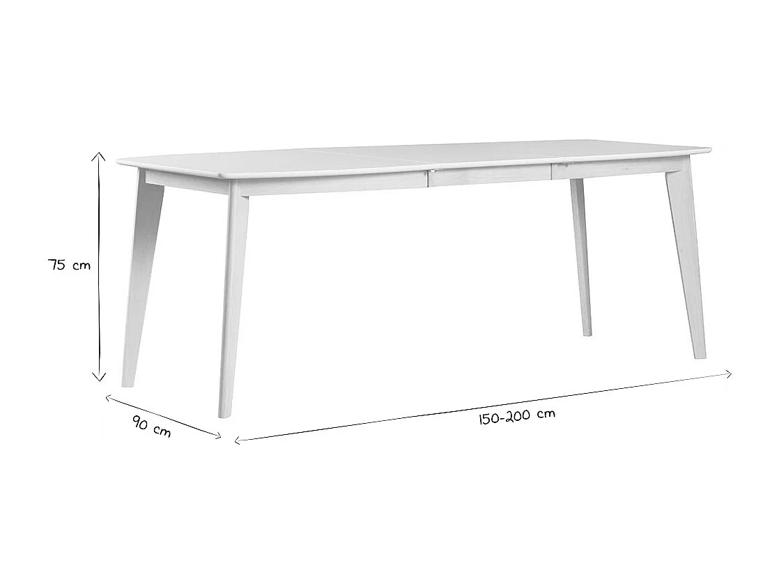 Design-Esstisch ausziehbar Weiß und helles Holz L150-200 LEENA