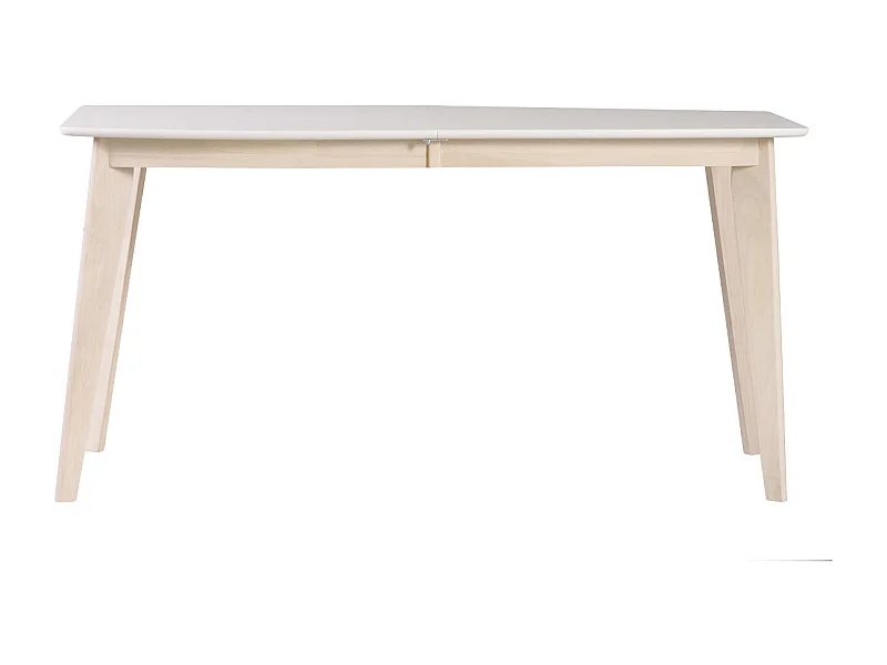 Table à manger extensible scandinave blanc et bois clair L150-200 cm LEENA